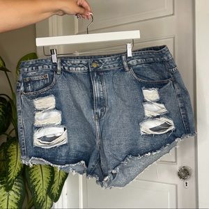 SHEIN distressed jean shorts